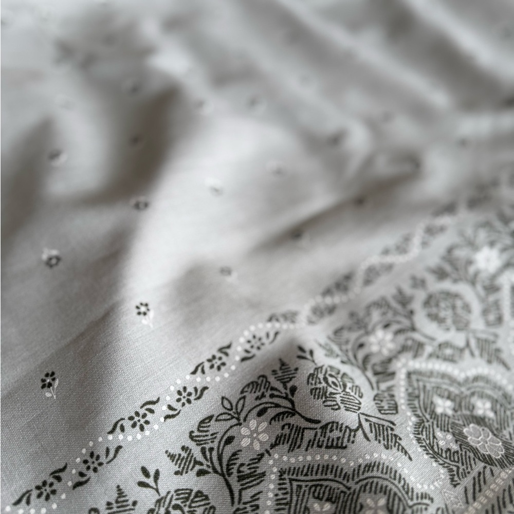 Light Gray Paisley & Floral skirt